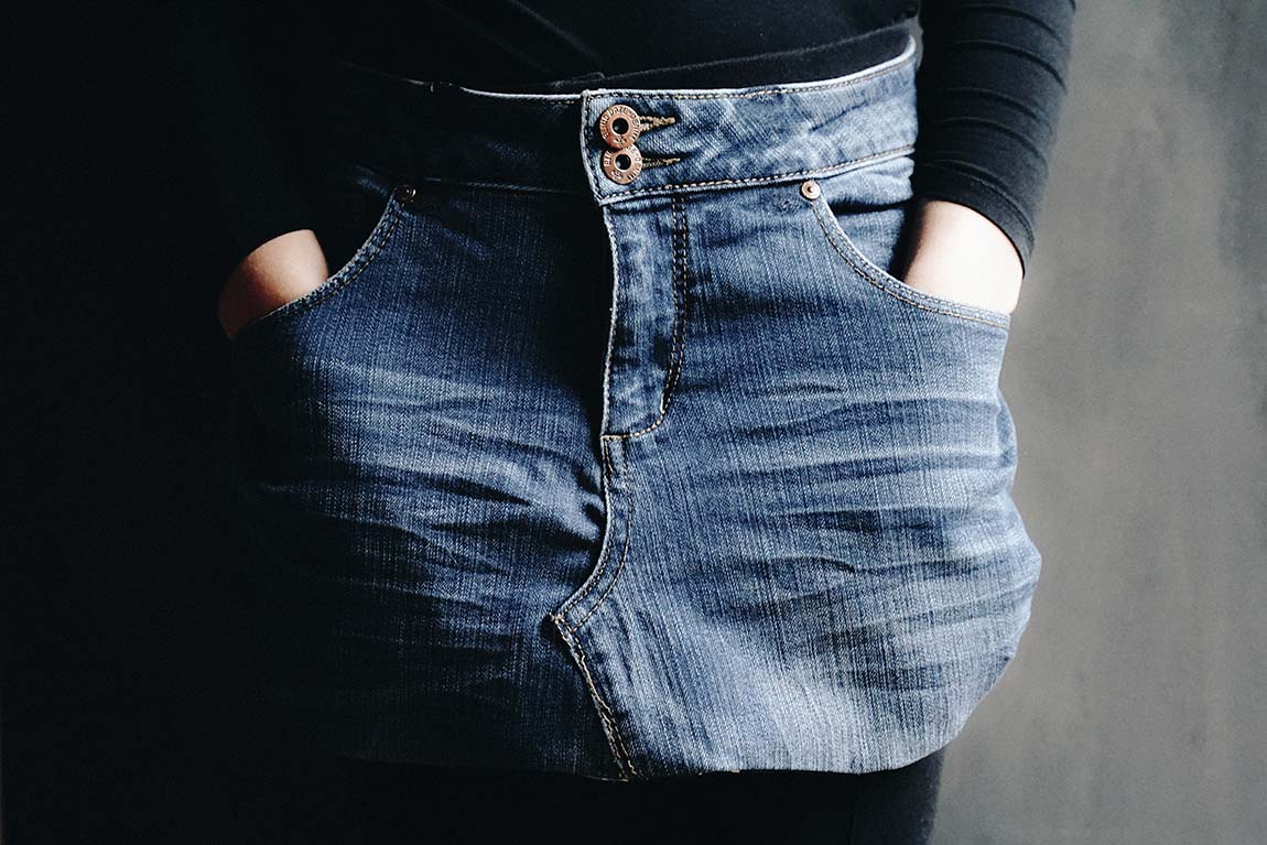 kurze Gartenschürze Jeans